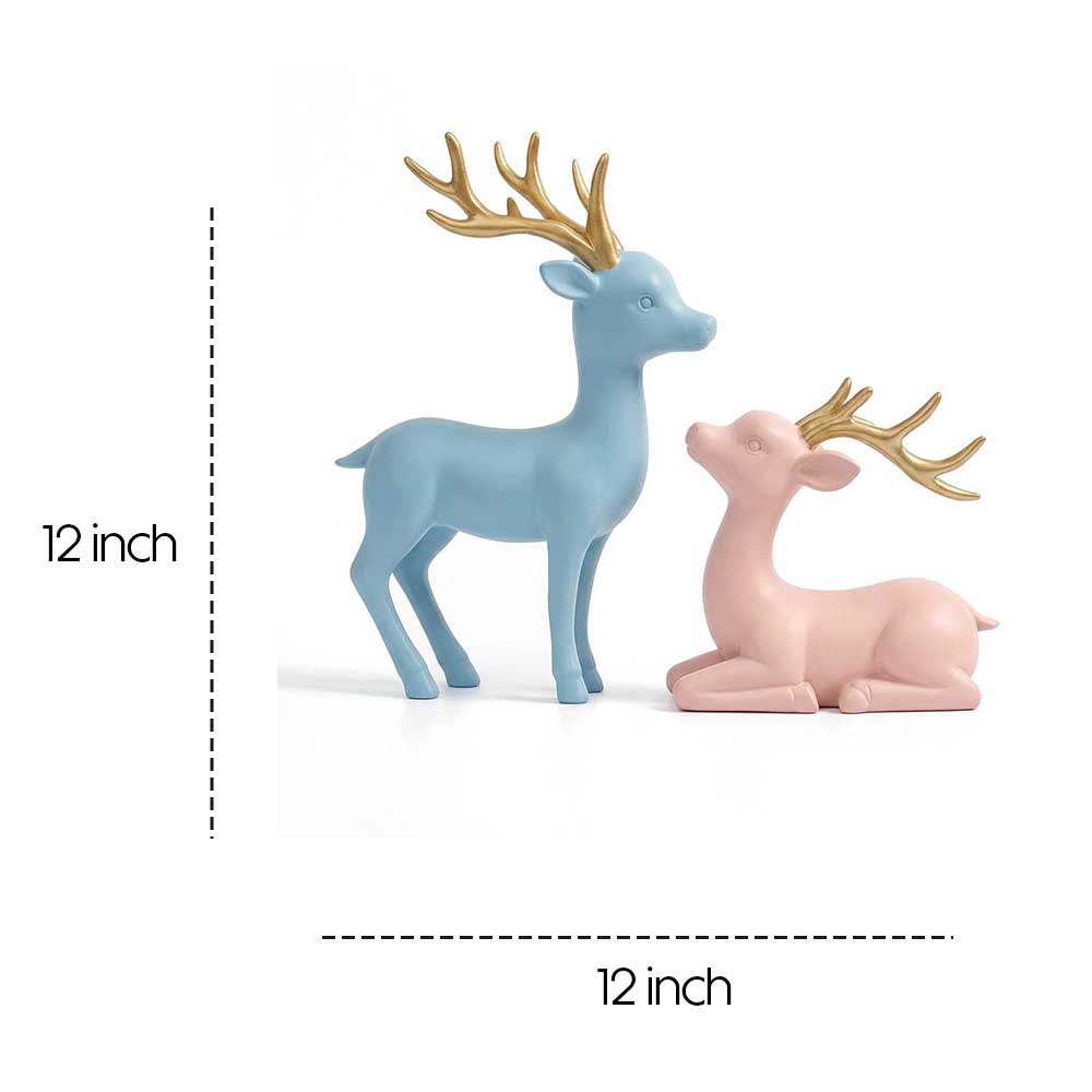 Elegant Deer Set Decorative Sculpture