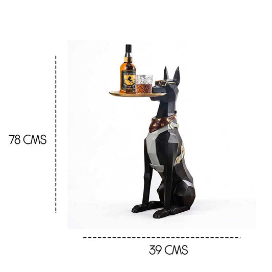 Doberman Butler Tray Decorative Sculpture