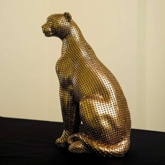 Golden Panther Figurine — Luxury Decorative Sculpture