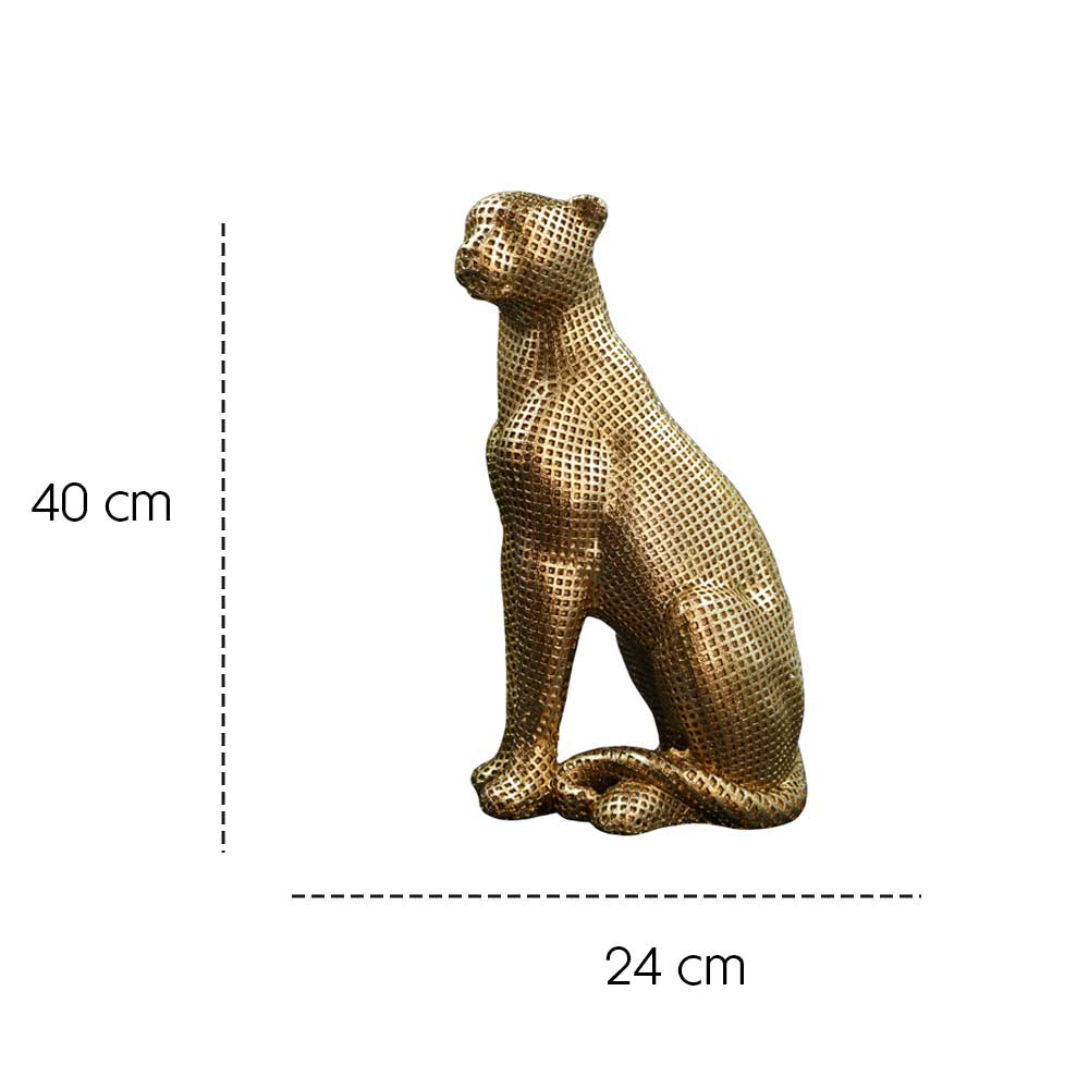 Golden Panther Figurine — Luxury Decorative Sculpture