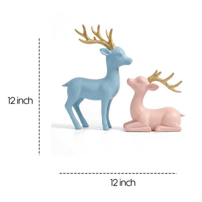 Elegant Deer Set Decorative Sculpture