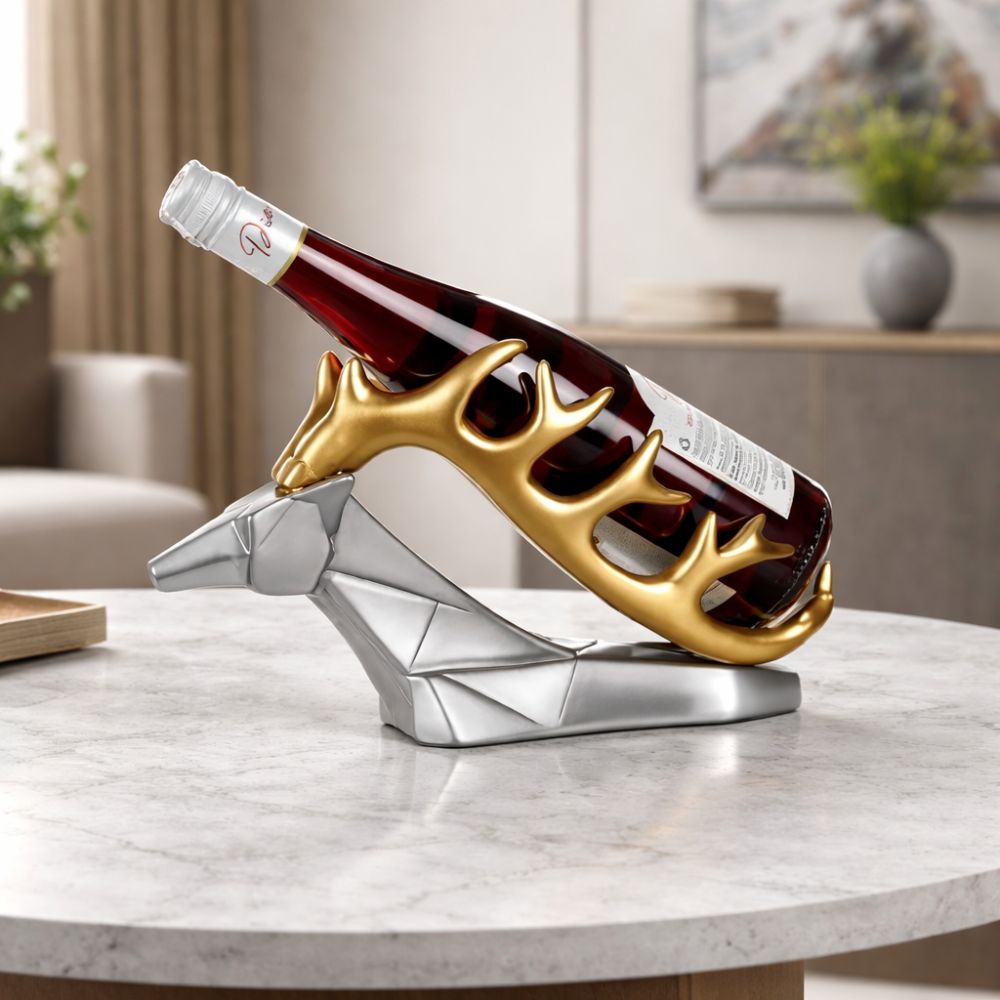 Elegant Deer Bottle Holder Sculpture