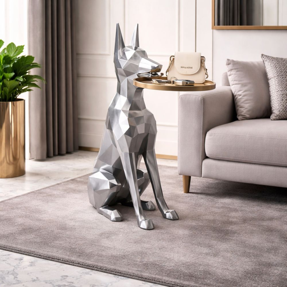 Luna Dog Decorative Side Table Sculpture