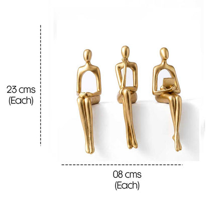 The Thinker Modern Gold Sculpture Set