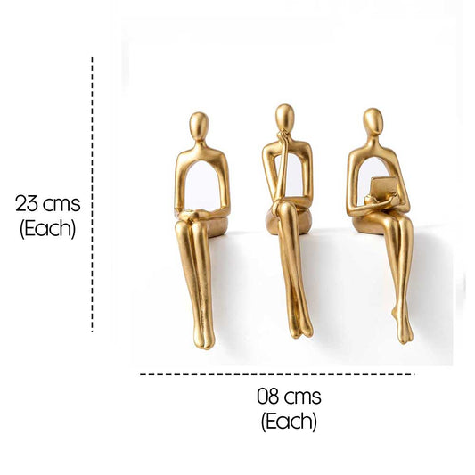 The Thinker Modern Gold Sculpture Set