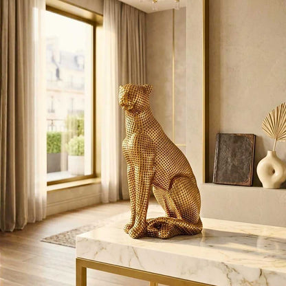 Golden Panther Figurine — Luxury Decorative Sculpture